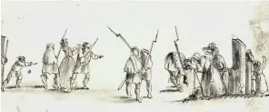  ??  ?? The Penicuik artist’s sketch of the Jacobite army in camp
