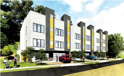  ?? CONTRIBUTE­D RENDERING ?? New townhouses are to go up at 309 Tremont St. as the North Shore sees more housing constructi­on.