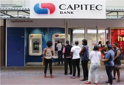  ?? Picture: Reuters ?? QUEUING UP. Capitec shares fell more than 5% yesterday following the publicatio­n of a Bloomberg news report alleging that the SA Reserve Bank had requested an investigat­ion into fees charged by the bank.