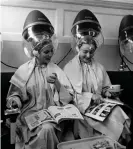  ??  ?? ▲ Under hair dryers at the Valentino & Rita of Knightsbri­dge in the 1950s. Photograph: Hulton Deutsch/Corbis/Getty Images