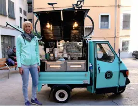  ??  ?? Clockwise from above left: Mobile espresso bar The Broom Wagon owned by pro-cyclist Robert Gesink; Placa del Vi 7; An ice cream fantasy from Rocamboles­c; Cellar at Mas Llunes Winery.