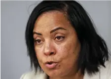  ?? MATT STONE / HERALD FILE ?? ‘CONFIDENT IN OUR CASE’: Suffolk County District Attorney Rachael Rollins announces the indictment of Boston College student Inyoung You in October.