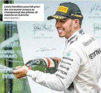  ??  ?? Lewis Hamilton pourrait prendre une bonne avance au championna­t des pilotes, dimanche en Autriche.