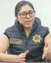  ??  ?? Mesura.Maribel Cervantes, secretaria de Seguridad estatal, señala que la violencia no se resuelve con violencia.