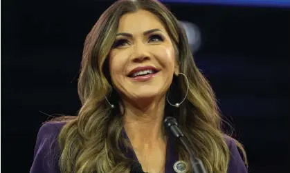  ?? Photograph: Rex/Shuttersto­ck ?? Governor Kristi Noem, Republican of South Dakota, smiles as she concludes her remarks at the 2024 CPAC event in National Harbor, Maryland, on 23 February.