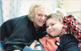  ?? CHERYL CLOCK THE ST. CATHARINES STANDARD ?? Frankie Lampman has been diagnosed with cancer, Burkitt lymphoma, an aggressive type of non-Hodgkin lymphoma. His mom, Stella, stays with him at McMaster Children's Hospital.