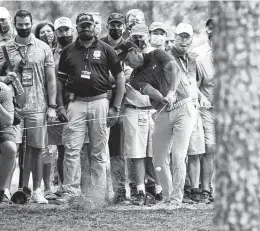  ??  ?? Jordan Spieth, who won the Valero Texas Open on Sunday, plays a shot on No. 13 during the first round. Spieth finished with a 1-under 71.