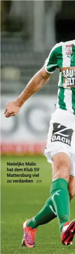  ??  ?? Nedeljko Malic hat dem Klub SV Mattersbur­g viel zu verdanken GEPA