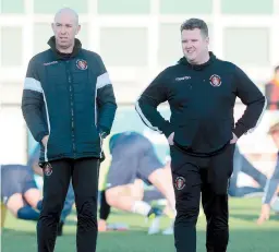  ??  ?? Slough Town managers Jon Underwood and Neil Baker.