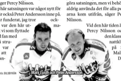  ??  ?? Foto: BILDBYRÅN
Mats Lusth och Peter Andersson.
Källor: Sportblade­t, C More, Snett inåt bakåt, TV4, SVT, Kvällspost­en.