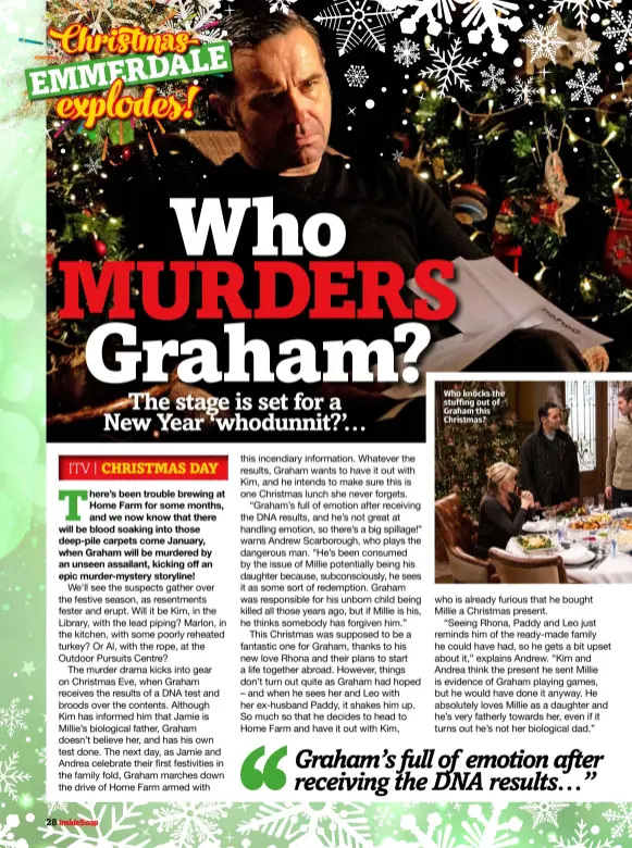  ??  ?? Who knocks the stuffing out of Graham this Christmas?