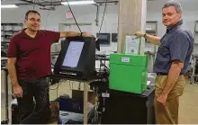  ?? Staff file photo ?? Rice University professor DanWallach, left, helped develop a new voting machine for Travis County in 2016.