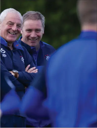  ?? ?? Walter Smith and Ally McCoist in Rangers training during their time coaching together
