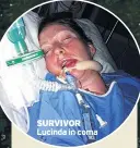  ??  ?? SURVIVOR Lucinda in coma