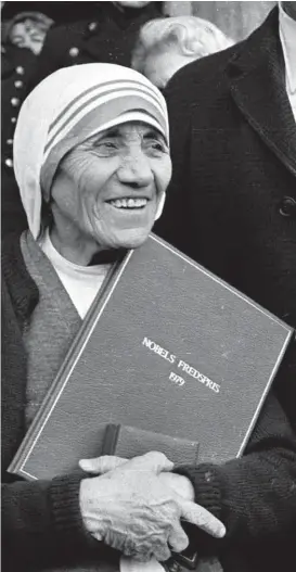  ?? FOTO: ROLF M. AAGAARD ?? Mor Teresa mottok Nobels fredspris i Oslo den 10. desember 1979.