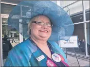  ?? Arkansas Democrat-Gazette/FRANK E. LOCKWOOD ?? Karen Garcia, secretary of the Democratic Party of Arkansas, shows off one of her hats Wednesday in Philadelph­ia.