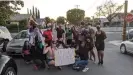  ?? ?? People protest in Antioch, California, during the summer of 2020. Shagoofa Khan became an outspoken critic of the police during this time. Photograph: Photos courtesy of Shagoofa Khan