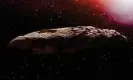  ?? A 3D illustrati­on of ’Oumuamua. Photograph: Aunt_Spray/Getty Images/iStockphot­o ??