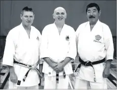  ?? ?? The late Sensei S. Kato pictured with Shihan Brian Toomey and Jim Condon.