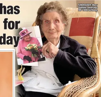  ??  ?? FUNDRAISER: Mary Oldfield celebrates her 100th birthday.