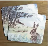  ??  ?? Hare place mats £28 (set of four), www.linenprint­s.co.uk