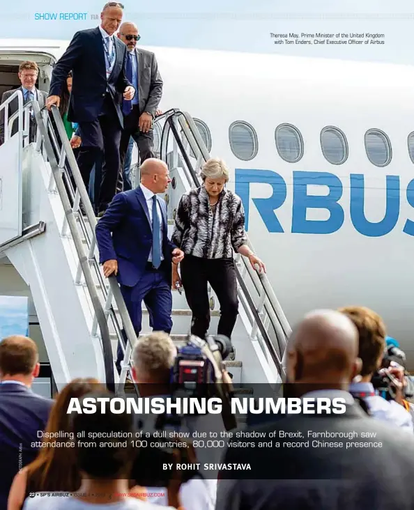  ??  ?? Theresa May, Prime Minister of the United Kingdom with Tom Enders, Chief Executive Officer of Airbus