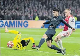  ?? FOTO: AP ?? Marco Asensio firmó el triunfo blanco casi al final del partido tras sustituir a Benzema