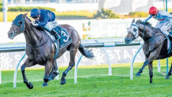  ?? Picture / AAP ?? Blake Shinn on Happy Clapper beats Comin’through in the A$3m Doncaster Mile on Saturday.