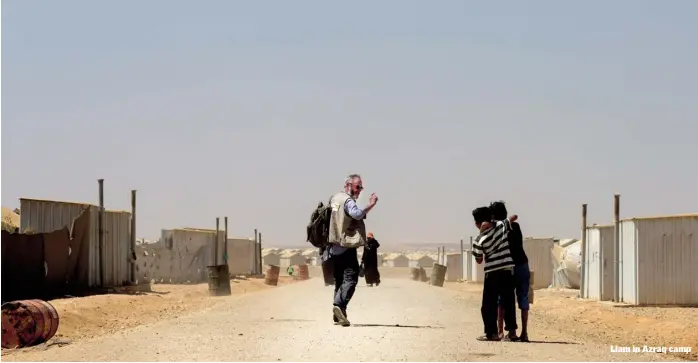  ??  ?? Liam in Azraq camp