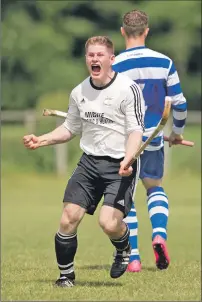  ?? Photograph: Neil Paterson. ?? Belated Happy Birthday! Drew Howie, who celebrated his birthday on Friday, can’t hide his joy at the final whistle after Lovat’s 1- 0 win over Newtonmore.