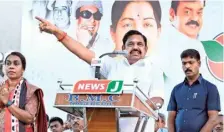  ?? N. RAJESH ?? AIADMK general secretary Edappadi K. Palaniswam­i addressing an election campaign meeting in Nagercoil on Wednesday.