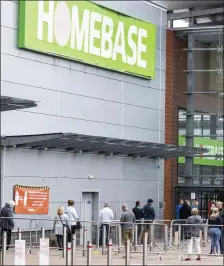  ??  ?? Queues outside Homebase, Sligo Retail Park, Carraroe on Monday.