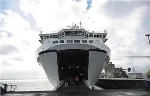  ?? | PHOTO : THOMAS BREGARDIS OUEST-FRANCE ?? Mis en service le 1er mars 2023, sous pavillon français, le « Santoña » opère sur des lignes longue distance (Espagne, Irlande, Royaume-Uni).