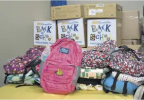  ??  ?? Some of the back-to-school supplies donated by J Wray & Nephew Foundation.