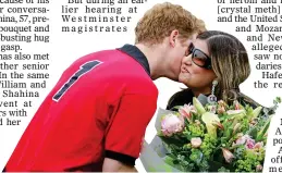  ?? ?? KISSES: Hafeez’s wife Shahina with Prince Harry at the polo match in Richmond in 2009