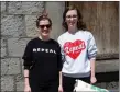  ??  ?? Una Reynolds and Claire Maher who have set up a Drogheda branch of Pro-Choice group ROSA.