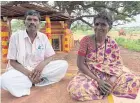  ?? ?? It took Chape Hanumaiya and his wife Ningamma two years to regenerate their fields in Papinayaka­nahalli, but now they are ready to harvest their first millet crop.