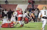  ?? Tim Godbee ?? Calhoun senior defensive back Blaze Hammett puts the stop on a Clarke Central running back Friday night in Athens.