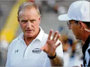  ?? CONTRIBUTE­D BY JASON GETZ ?? Marist football coach Alan Chadwick has done a lot of interviews lately because his quarterbac­k in 2003 is now the L.A. Rams coach.