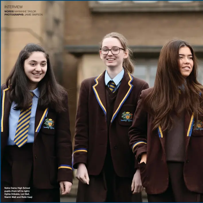  ??  ?? Notre Dame High School pupils (from left to right): Ophia Drikakis, Lori Bell, Niamh Watt and Riziki Xaaji