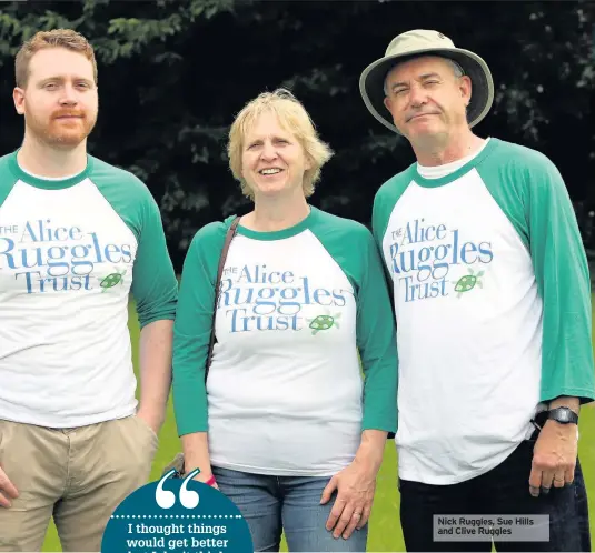  ??  ?? Nick Ruggles, Sue Hills and Clive Ruggles