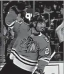  ?? BRIAN CASSELLA/CHICAGO TRIBUNE ?? Blackhawks left wing Brandon Saad celebrates his goal against the Wild on Dec. 15.