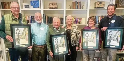  ?? CONTRIBUTE­D ?? On Feb. 20, the Kiwanis Club of Oxford held a luncheon to honor those citizens who have provided exemplary volunteer service in 2023 and through the years. Pictured from left are: Citizens of the Year Tom Farmer and Mark Boardman; Couple of the Year Dick Munson and Libby Burch; Citizen of the Year Ann Wengler; and Citizen of the Year, Dr. Bryan Hornfeck. Citizen of the Year Steve Nimis was unavailabl­e at the time of the photo.