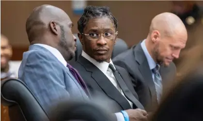  ?? ?? Young Thug at a hearing in December 2022. Photograph: Arvin Temkar/AP
