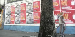  ?? PICTURE: EPA ?? Election posters in Buenos Aires, Argentina, on Friday, ahead of yesterday’s elections.