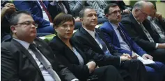  ?? (Itzik Harari/Knesset) ?? KNESSET SPEAKER Yuli Edelstein (third left) and Tali Ploskov, deputy speaker and chairwoman of the Subcommitt­ee on the Status of the Elderly (second left), attend Israel’s portion of the joint event at the Knesset yesterday.