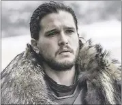  ??  ?? Jon Snow (played by Kit Harington) started “Games of Thrones” Season 6 dead and ended it being proclaimed the King of the North. Now that’s an upgrade.