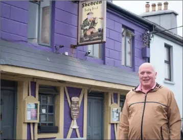  ?? Philip O’Sullivan of the Shebeen Bar in Cahersivee­n says publicans are concerned about their future in the town. Photo by Christy Riordan. ??