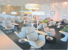  ??  ?? Air France’s stylish business class lounge at Paris-Charles de Gaulle airport.