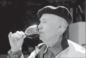  ?? ERIC RISBERG/AP FILE PHOTO ?? Winemaker Mike Grgich sips a glass of his Cabernet Sauvignon wine in September 2008 at the Grgich Hills Estate winery in Rutherford, Calif. Grgich, a celebrated winemaker who helped establish Napa Valley as one of the world’s premier wine-making regions, died Wednesday at age 100.